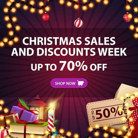 Premium Vector Christmas Sales Banner And Discount Week Up To 70