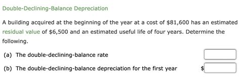 Solved Double-Declining-Balance Depreciation A building | Chegg.com