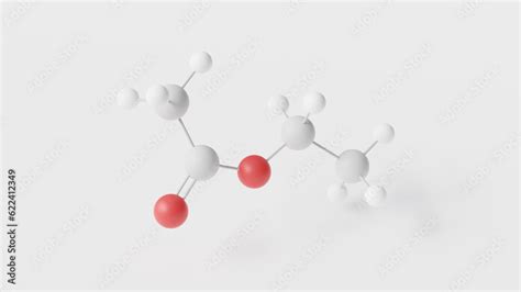 Ethyl Acetate Molecule D Molecular Structure Ball And Stick Model