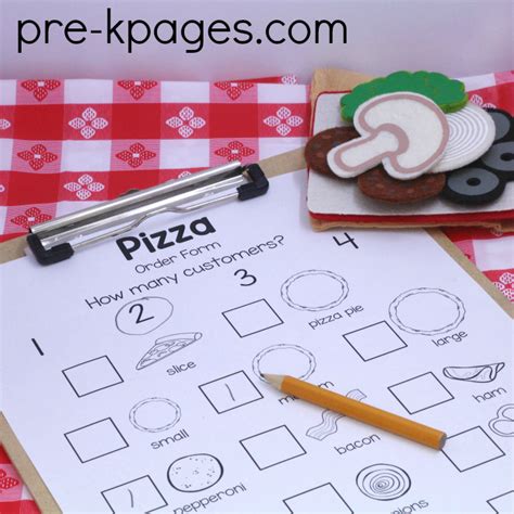 Pizza Dramatic Play Free Printables