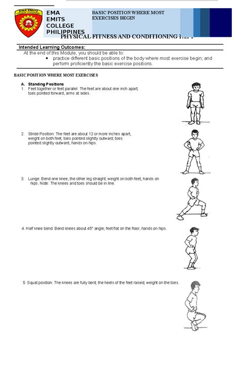 basic position   exercise  physical fitness