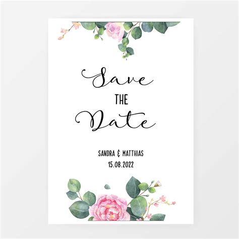 Save The Date Karte DIY Vorlage Zum Selber Drucken Wedding Tree De