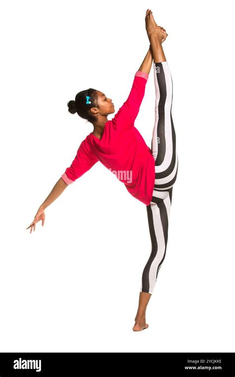 Vertical Splits Latina Dancer Girl Stock Photo Alamy