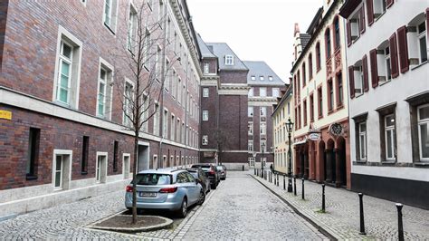 Dusseldorf, Germany - February 20, 2020. city and shopping streets