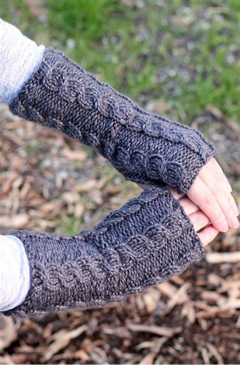 Geillis Fingerless Gloves Pattern Cable Knit Handy Little Me