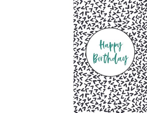 Half Fold Birthday Cards Printable Free