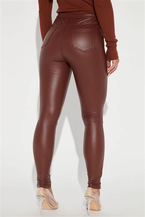 My Pleasure Faux Leather Pants Chocolate Fashion Nova Pants Fashion Nova