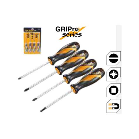 Screwdriver Set 4 Pc 6 5x100 PZ1x100 PZ2x100 S2x100 TOLSEN