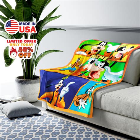 Disney Goofy Fleece Blanket Goofy Movies Blanket Max Goof Throw Blanket