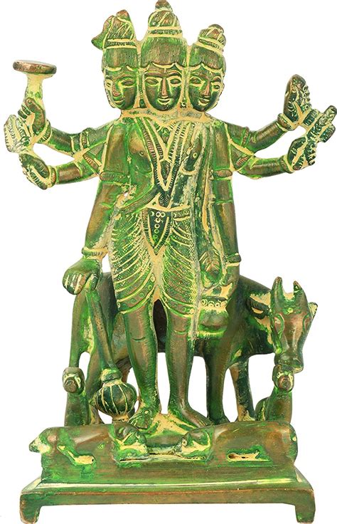 Amazon Exotic India Adiguru Lord Dattatreya Brass Sculpture