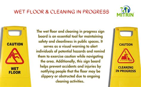 Mitrin Wet Floor And Cleaning In Progress Sign Board 2 In 1 Yellow