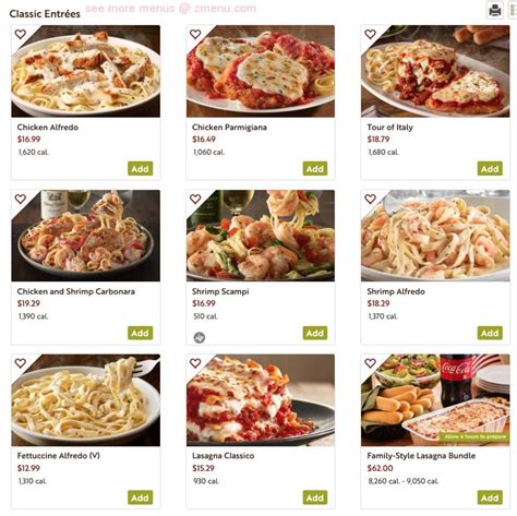 Online Menu Of Olive Garden Italian Restaurant Restaurant Midwest City