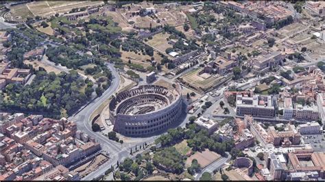 ローマのコロッセオ【上空から建築を眺める 360°view】colosseo Roma イタリア 都市 古代ローマ建築 旧市街 景観 観光