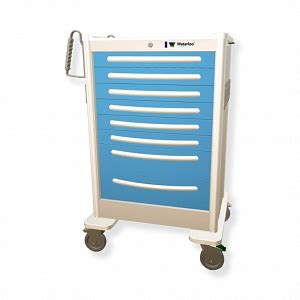 Electric Blue Aluminum Medical Carts With Drawers Medline