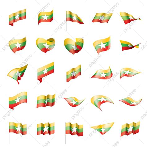 Myanmar Flag Vector Design Images Myanmar Flag Vector Asia Banner