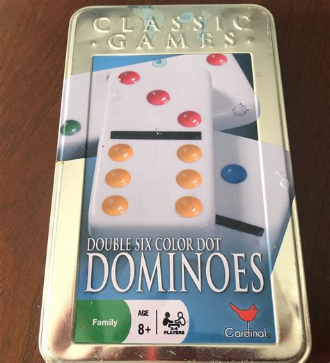 Double Six Jumbo Color Dot Dominoes By Cardinal In Original Tin 4502