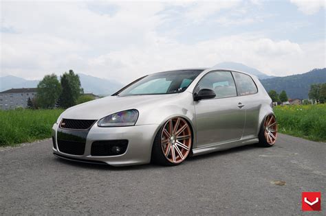 Stanced Out VW Golf GTI Sporting Multi Spoke Aftermarket Wheels Wrapped ...