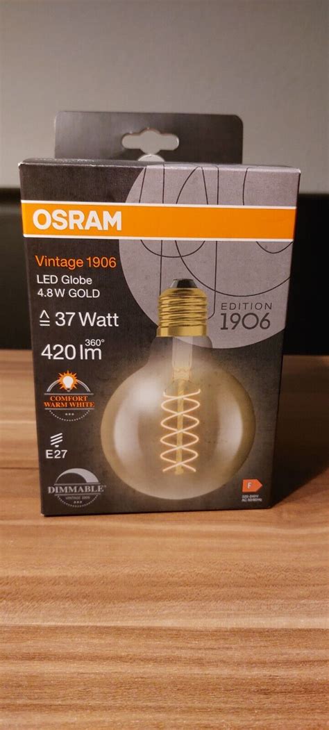 Osram Vintage Led Lampe Globe Gold T Nung W E Sockel