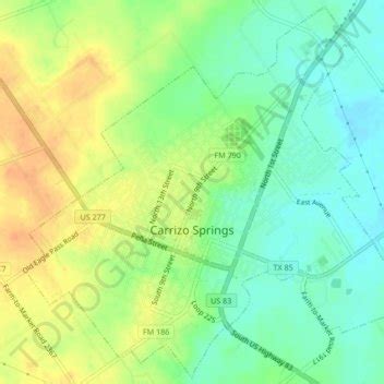 Carrizo Springs topographic map, elevation, terrain