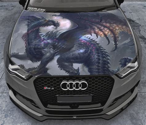 Fantasy Dragon Car Hood Wrap Vinyl Decal Full Color Graphics Etsy