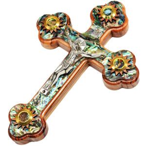 Standing Olive Wood Cross Crucifix With Incense