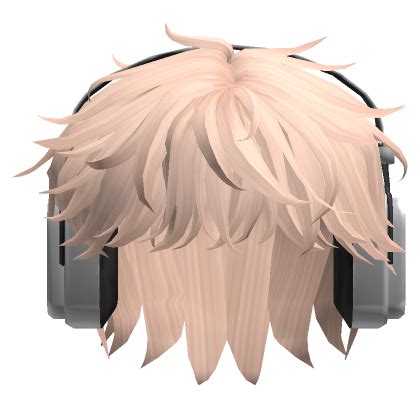 Messy Anime Hair W Headphones In Blonde Roblox