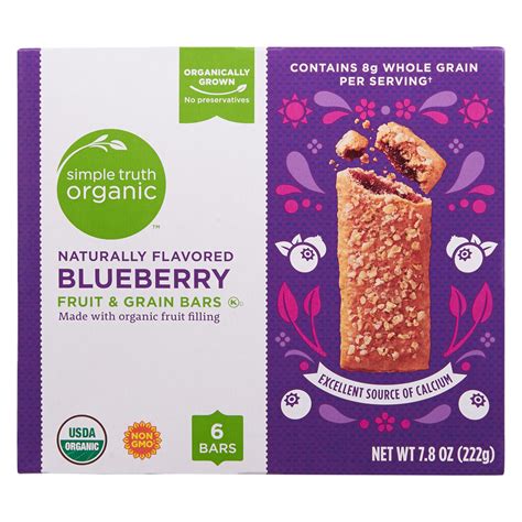 Simple Truth Organic Fruit And Grain Bars Blueberry 6 Bars Vitacost