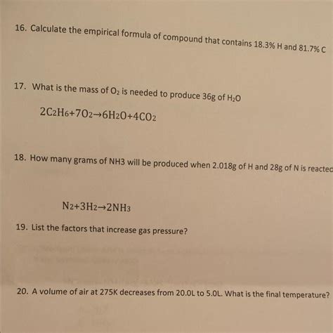 Solved Calculate The Empirical Formula Of A Compound That Chegg