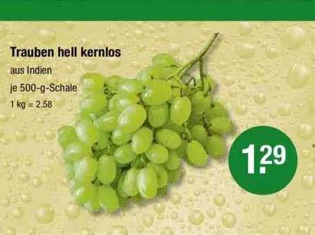 Trauben Hell Kernlos Angebot Bei V Markt