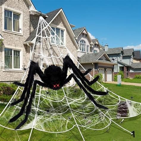 Diydec 135ft Halloween Cobwebs Decorations Stretchable Giant Spider