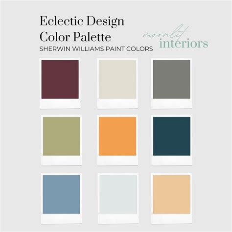 Eclectic Color Palette, Interior Paint Palette, Pre-selected Paint ...