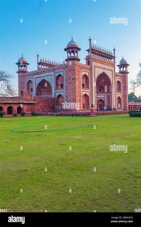 Main Gateway Darwaza Of The Taj Mahal Agra Uttar Pradesh India