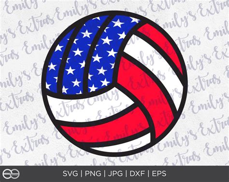 American Flag Volleyball File Volleyball SVG Red White And Blue SVG