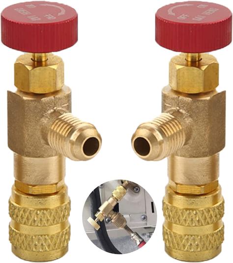 2 Pieces Liquid Safety Valve Adapter R410a R22 Refrigerant Regulating Valve Cooling Air