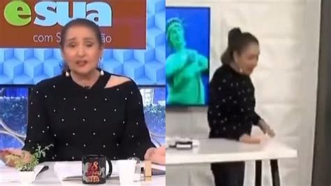 Sonia Abrão assusta colegas ao levar tombo durante programa ao vivo