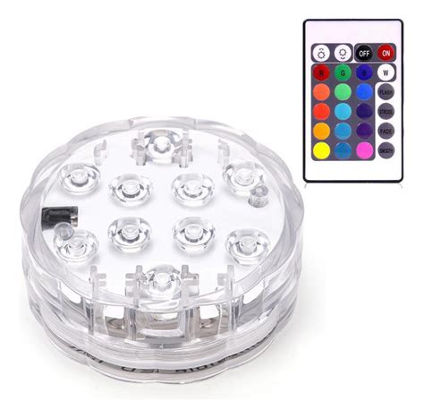 Kit 4 Luminárias Led Subaquática Rgb Com Controle Remoto Parcelamento