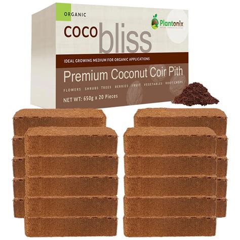 Plantonix Coco Bliss Premium Coconut Coir Pith Gm Bricks Pack