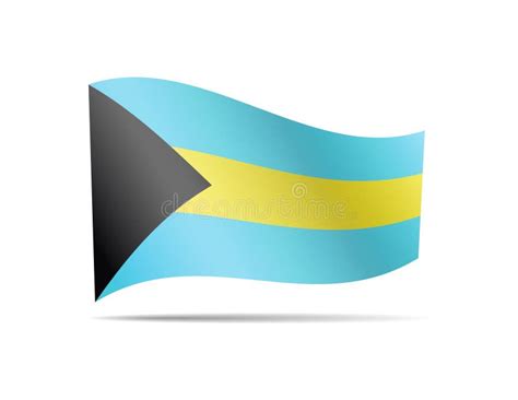 Waving Bahamas Flag On A White Background Vector Illustration Stock