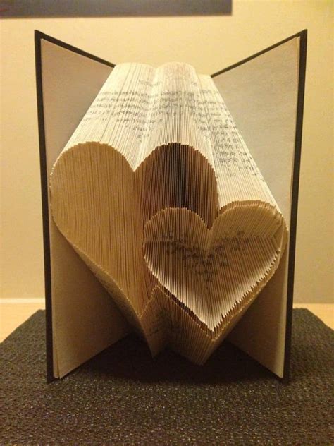 Book Folding Pattern For 2 Hearts Love Romance Anniversary Wedding FREE