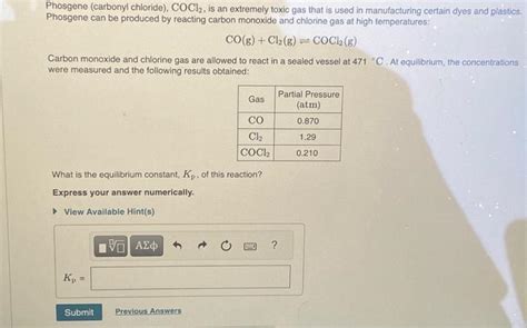 Solved Phosgene Carbonyl Chloride Cocl2 Is An Extremely