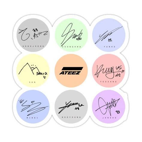 Ateez Signature Pattern Sticker For Sale By Lovely Day Stickers