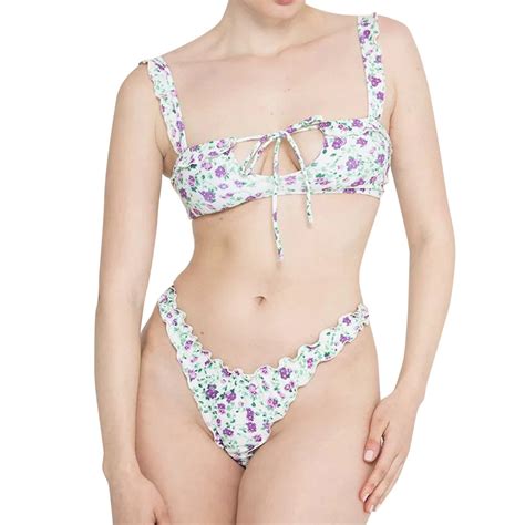 Xuapaodt Bikini Set New European And American Printed Bikini Sexy Thin