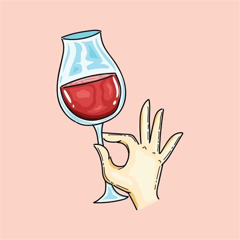 Wine Cheers Isolated In Pink Background Illustration Design Vector