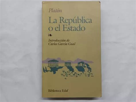 La República O El Estado Platón Editorial Edaf Cuotas sin interés