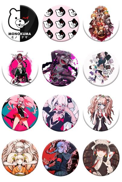 Набор значков 12 шт. аниме Danganronpa: Trigger Happy Havoc Данганронпа ...