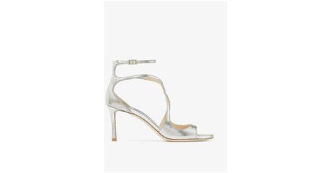 Jimmy Choo Azia 75 Leather Heeled Sandals In White Lyst