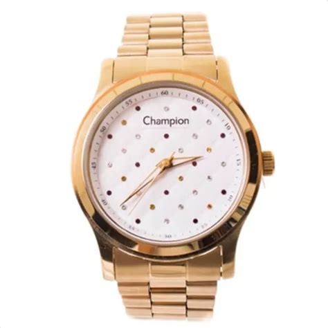 Reloj Pulsera Champion Elegance Cn H Para Mujer Color Dorado