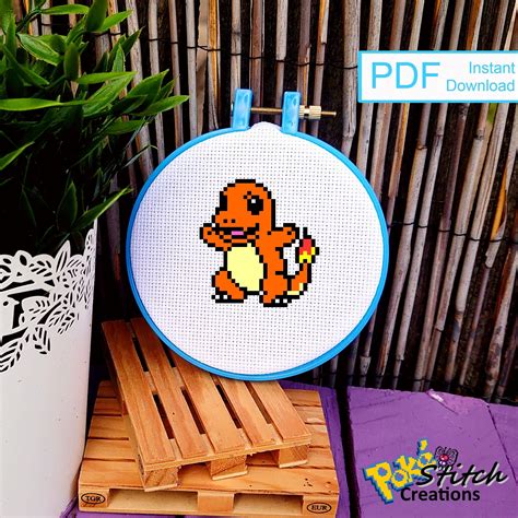 8 Bit Charmander Grid