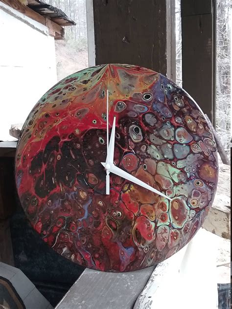 Poured Paint 78 Record Clock Etsy Pouring Painting Record Clock