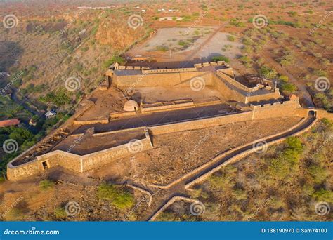 Aerial View of Cidade Velha Old Fort in Santiago - Cape Verde - Cabo ...